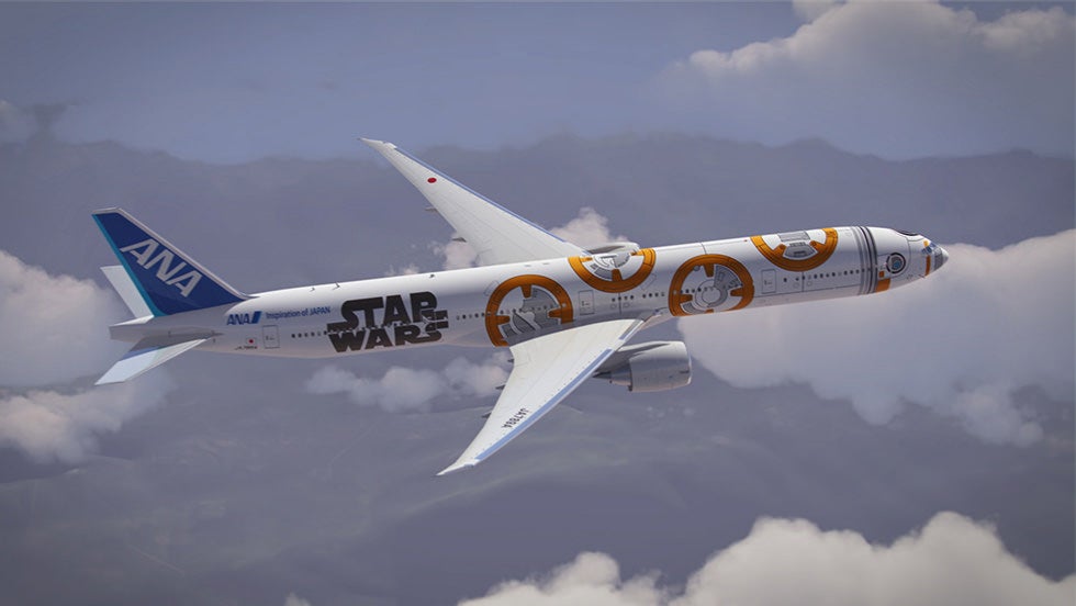 R2-D2 ANA Jet Flies Star Wars Cast to Premiere