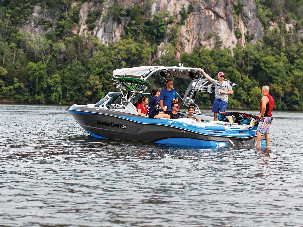 wakesurfing on the Tennessee River