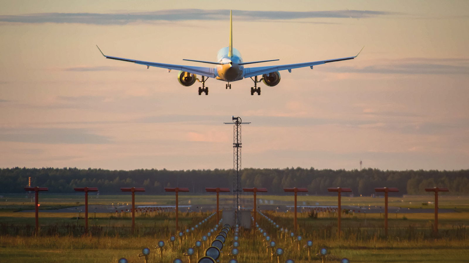 airplane landing at airport