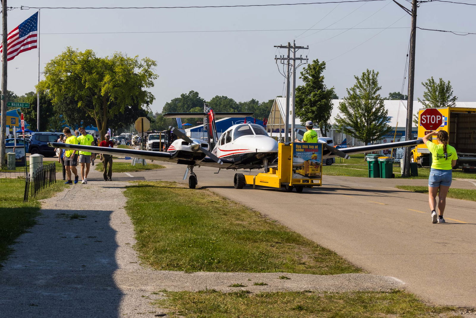 Moving aircraft at AirVenture