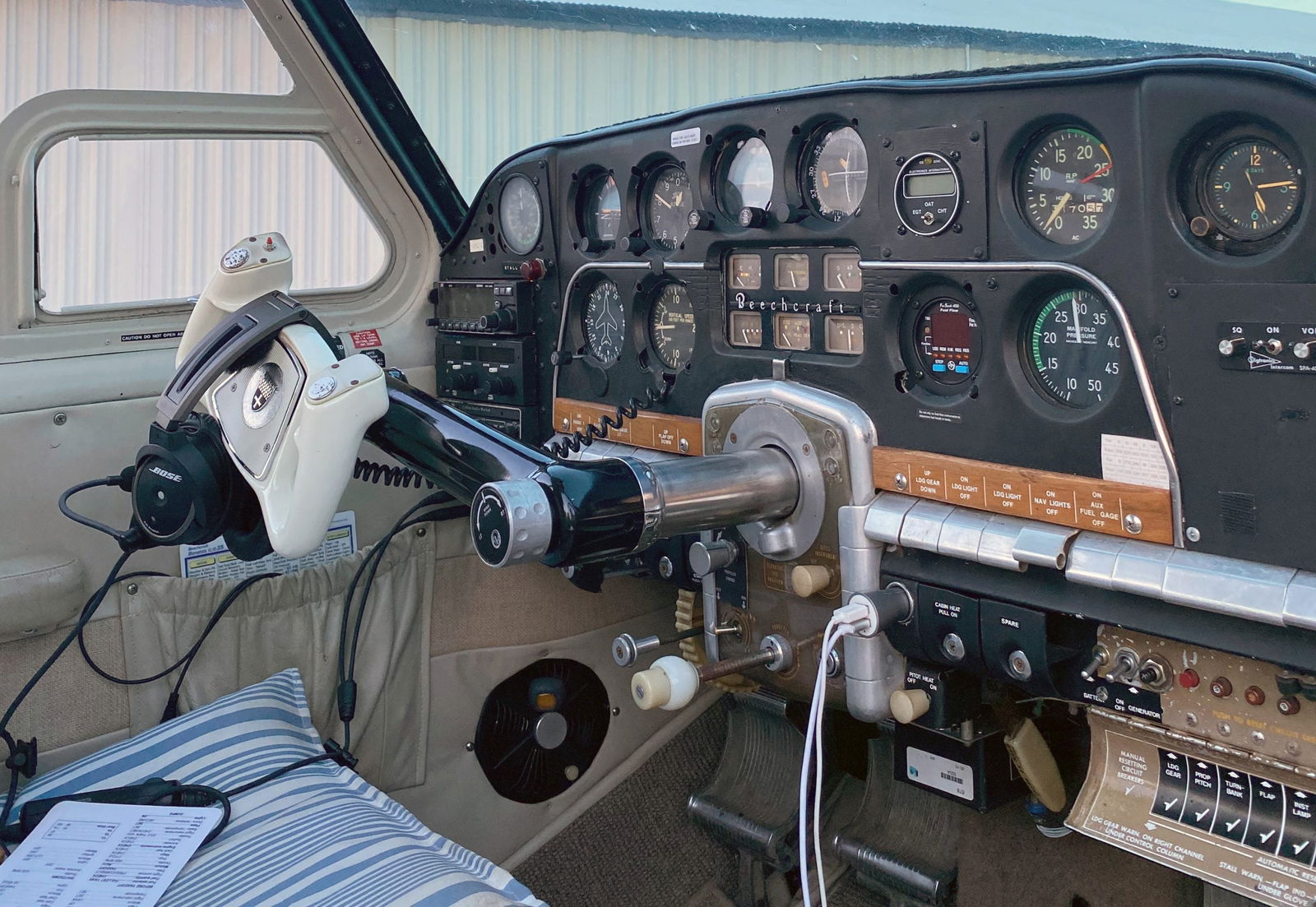 decidedly low-tech with instrumentation panel of that 1952 C35 Bonanza