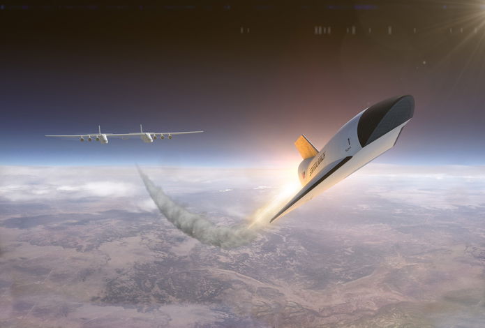 Artist rendition of Stratolaunch Talon being launched