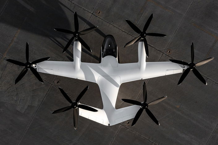 Joby Air Taxi Prototype seen from above