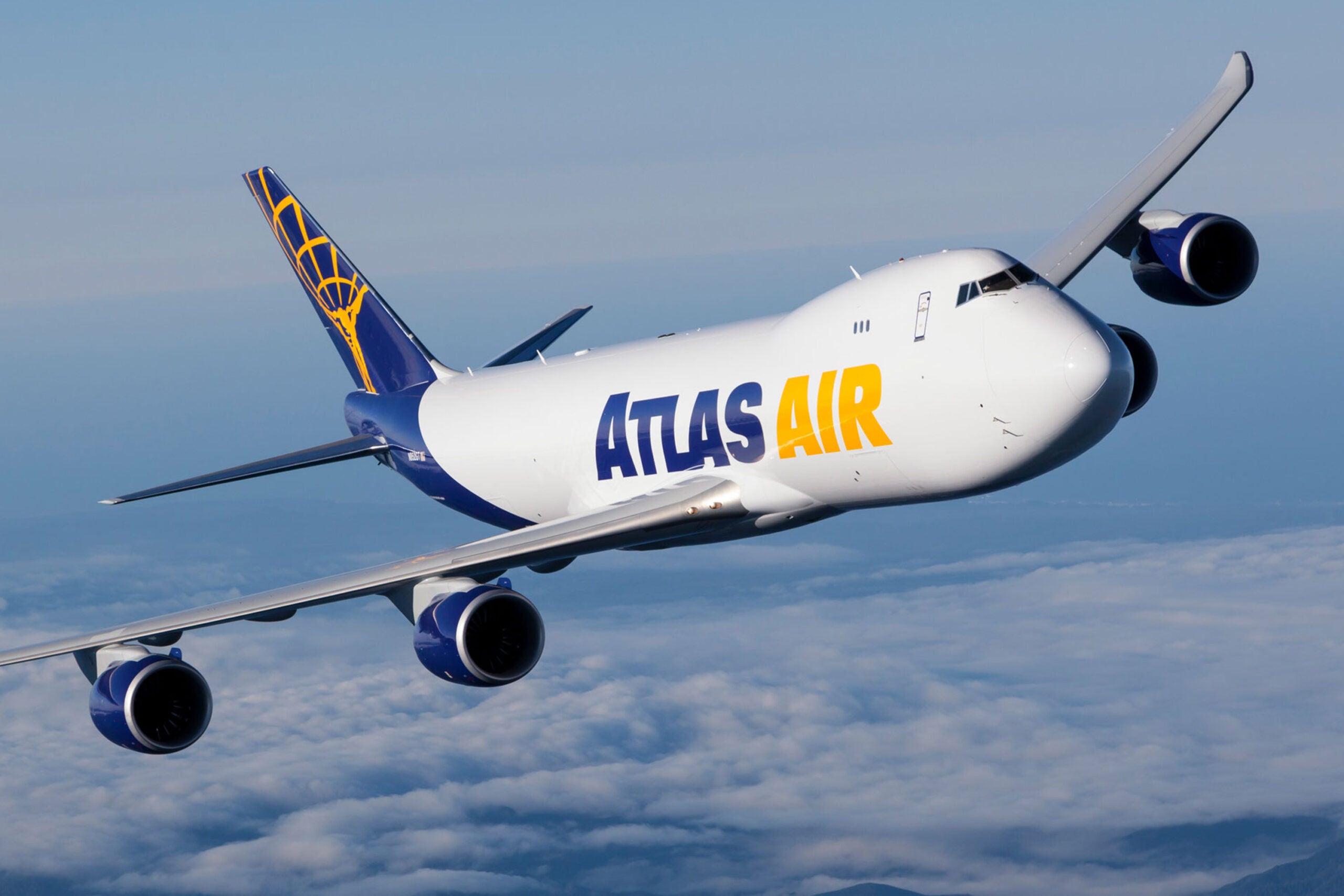 Atlas Air 747-8F Freighter in Flight