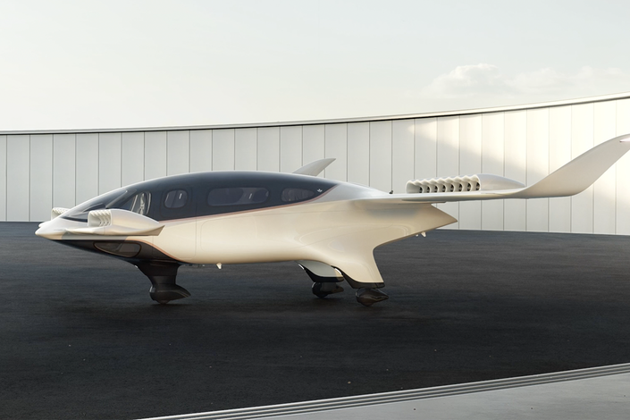 Artist rendering Lilium Jet parked on deck