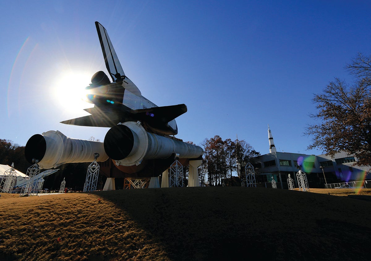 Space craft displayed at a museum
