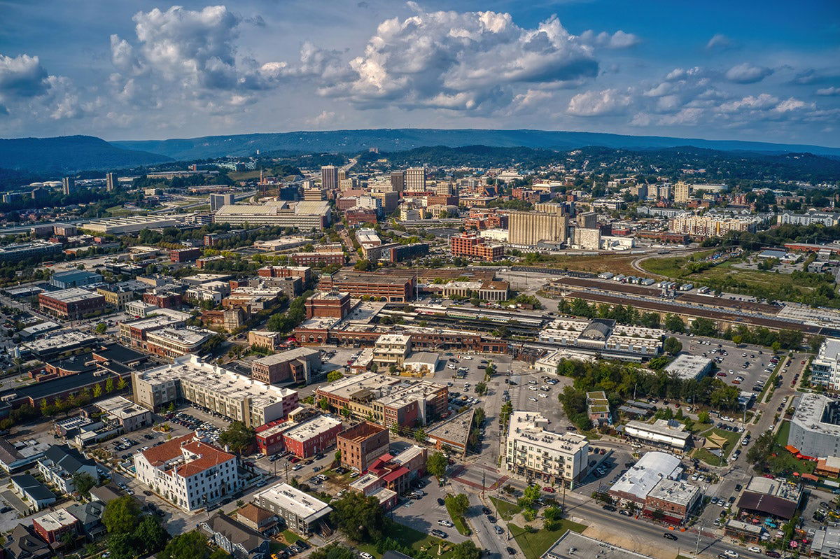Aerial view of downtown Chattanooga