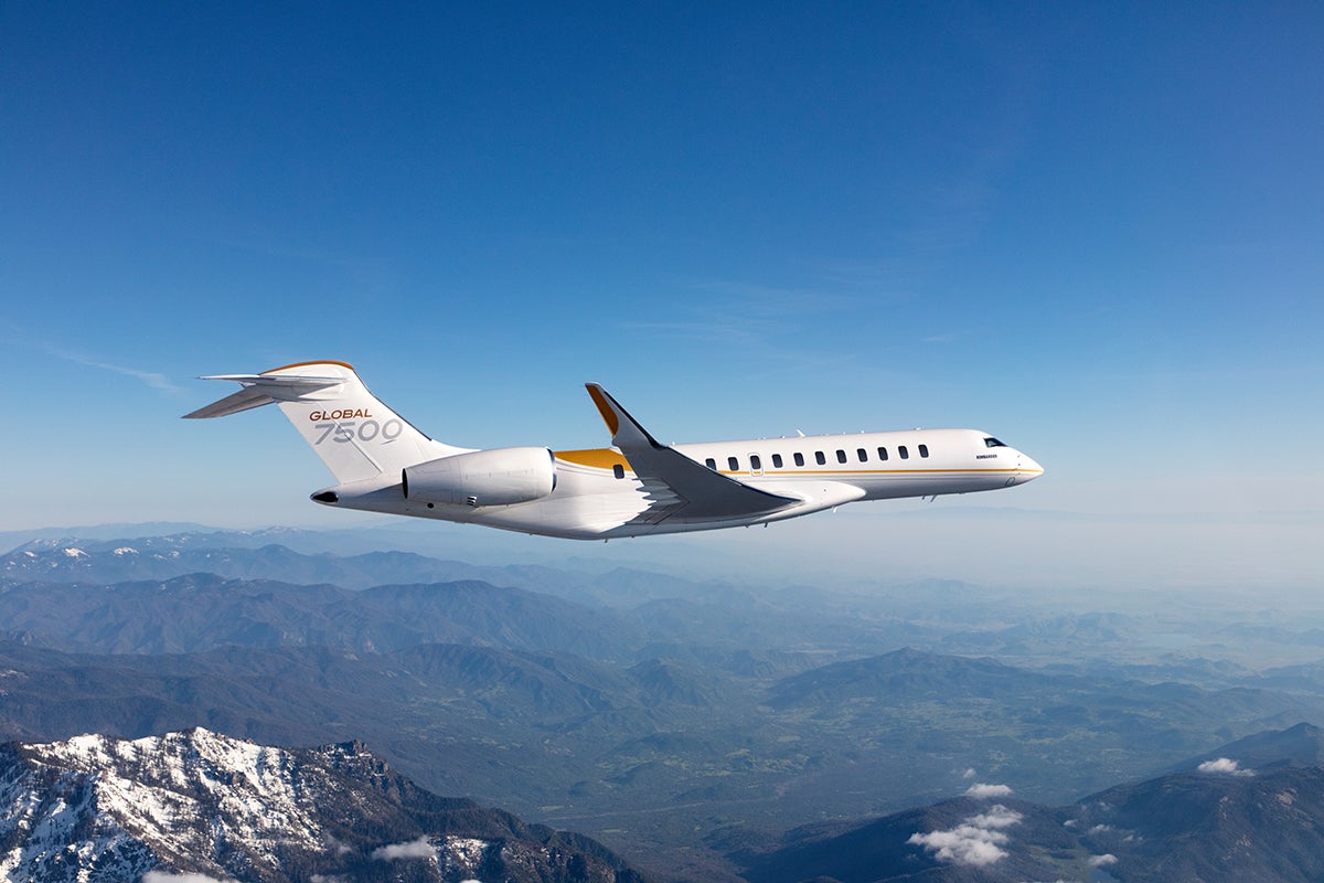 Bombardier's Global 7500 business jet.