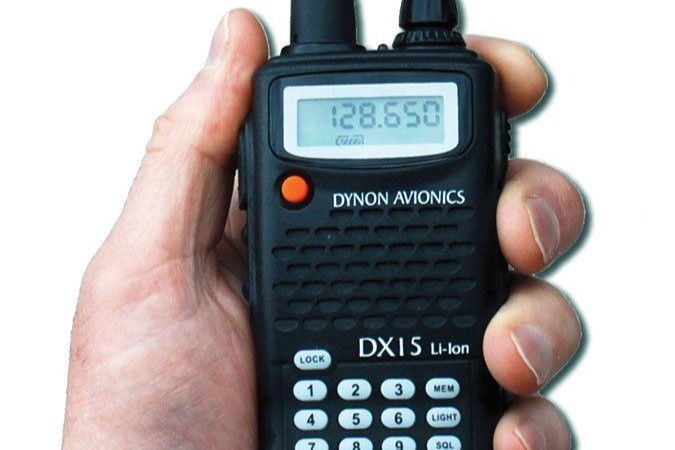 Aviation radio in hand