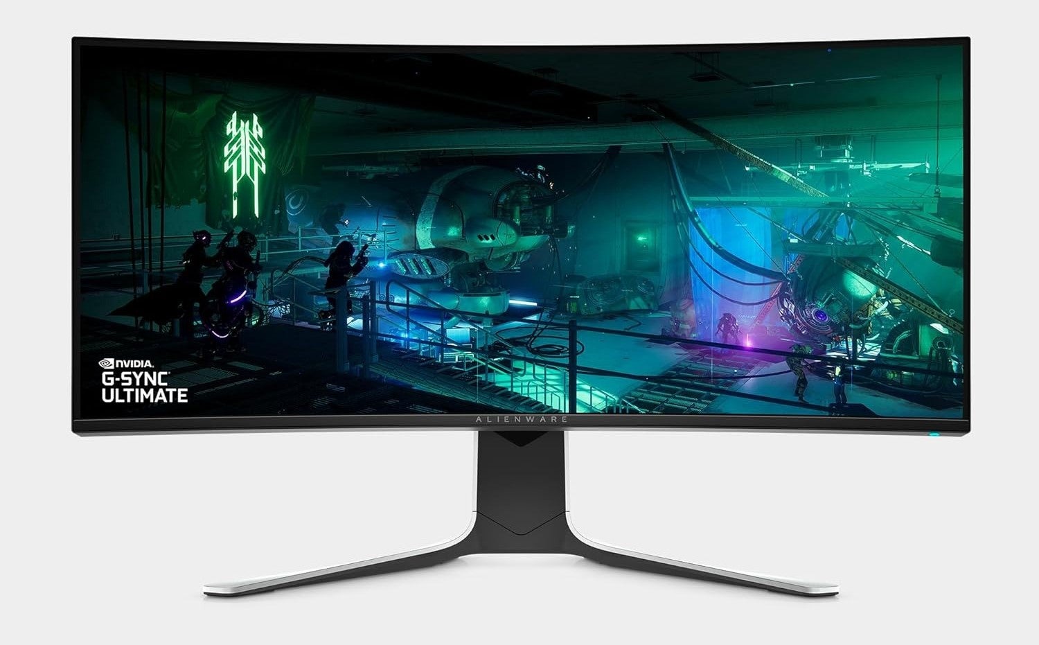 An Alienware flight simulator monitor