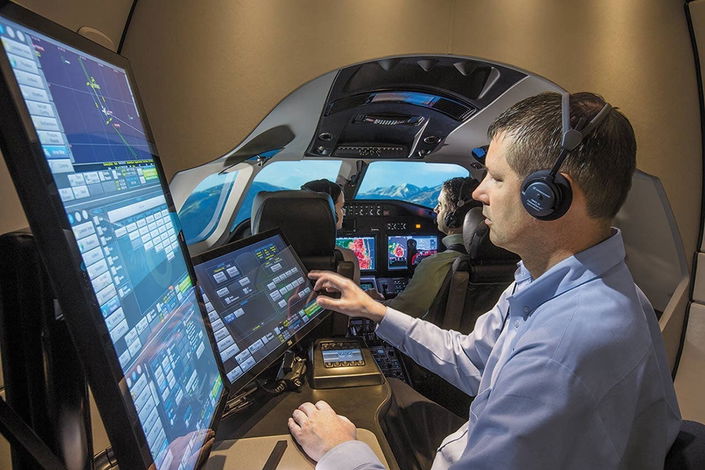 Man using training system