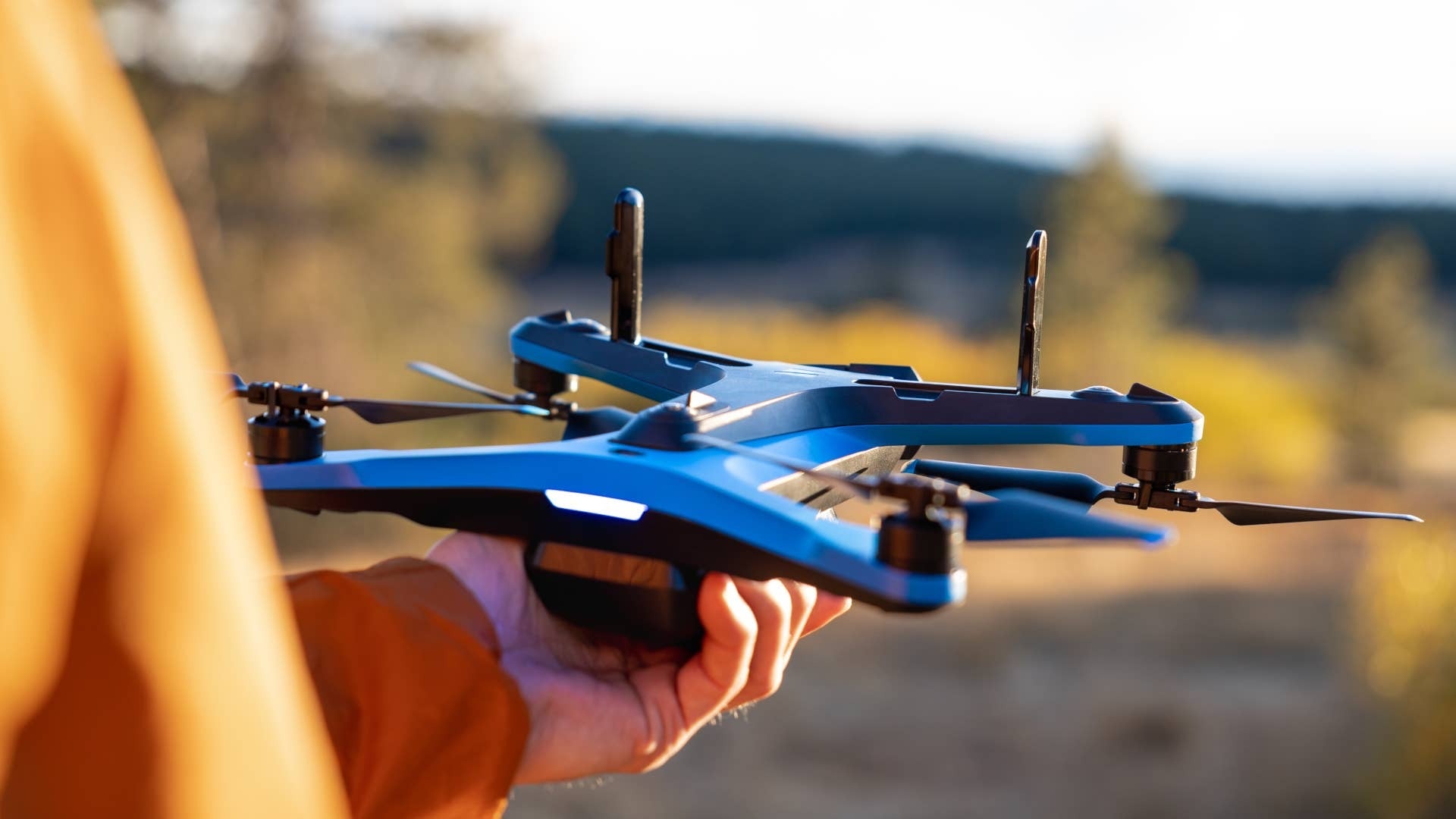 Man holding drone