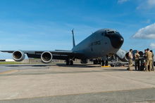 US Air Force KC-135 automated aerial refueling tanker