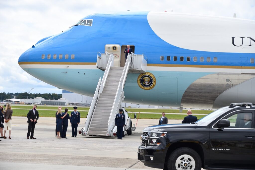 Trump on Air Force One