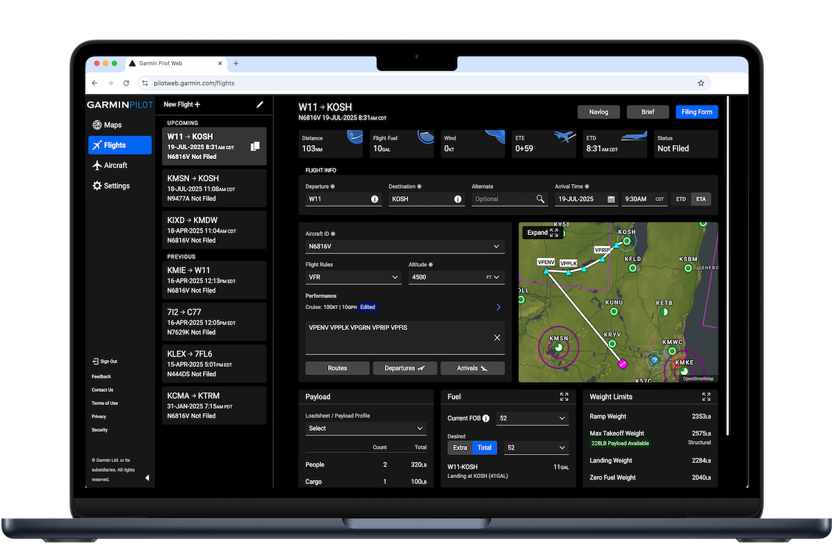 Garmin Pilot Web rolls out with the goal to make flight planning and flying smoother.