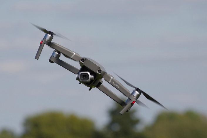 DJI drone in flight