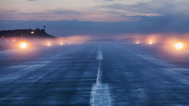 IFR conditions shown across a runway