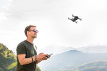 Veteran flying a drone