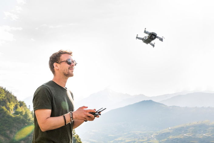 Veteran flying a drone
