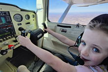 Girl in airplane
