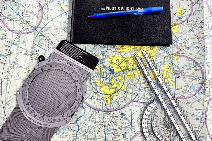 Materials and flight computer to chart a flight without a GPS