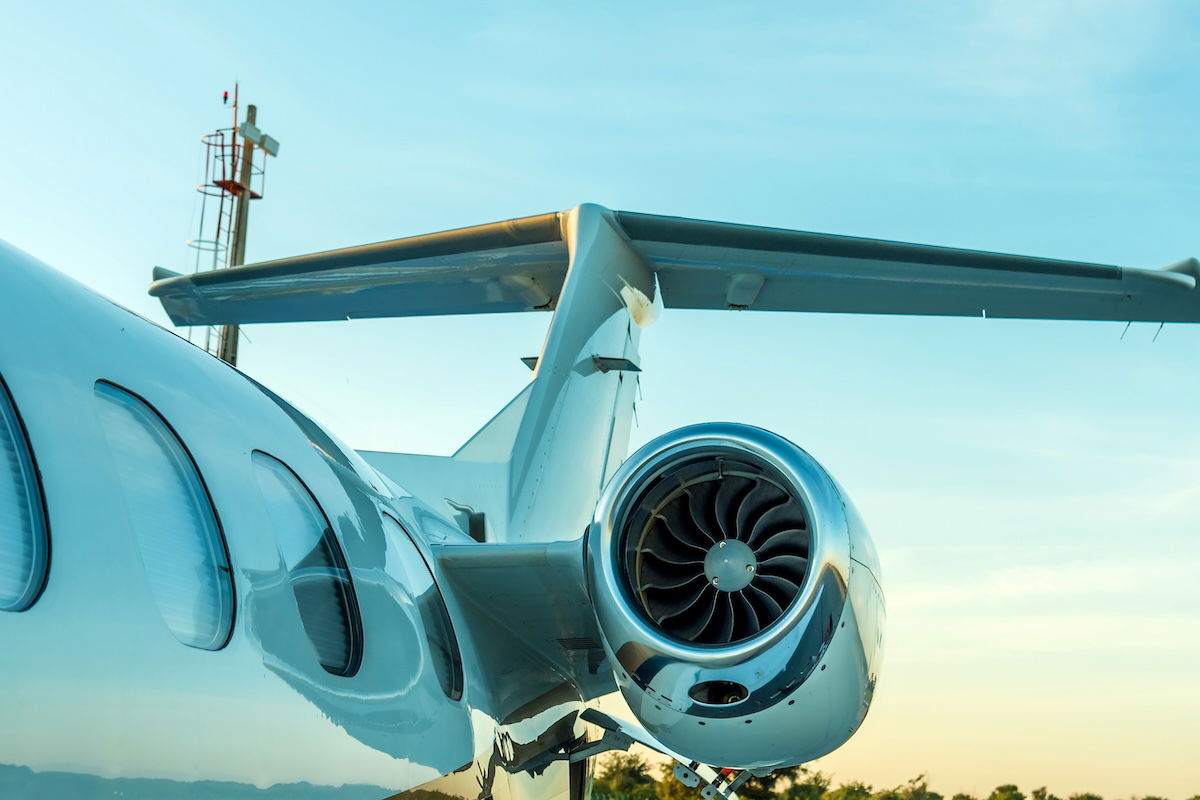 Parked private aircraft