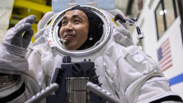 Axiom space AxEMU NASA spacesuit